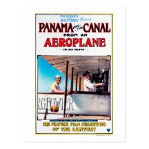 Panama and the Canal Aeroplane Movie Promo Poster Postcard