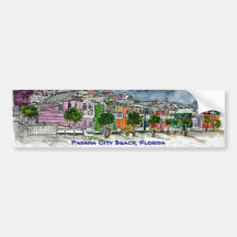 Panama City Beach Florida tropical art gifts Bumper Stickers