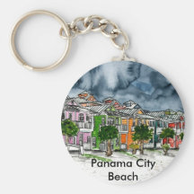 Panama City Beach Florida tropical art gifts Key Chain