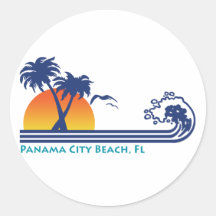 Panama City Beach Round Sticker
