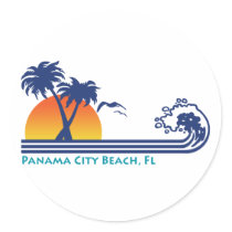 Panama City Beach Round Sticker