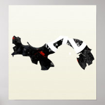 Panama Trendy Peace Sign with Panamanian map Poster