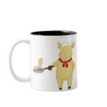 Pancake Flipping Pig Chef Coffee Mug