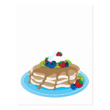 Pancakes Fruit Post Card