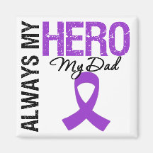 Pancreatic Cancer Always My Hero My Dad Refrigerator Magnet