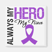 Pancreatic Cancer Always My Hero My Niece Refrigerator Magnets
