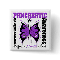 Pancreatic Cancer Awareness Butterfly Pinback Button
