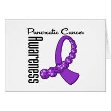 Pancreatic Cancer Awareness Gemstone Ribbon Card