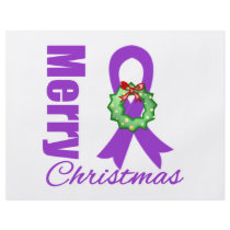 Pancreatic Cancer Awareness Merry Christmas Ribbon Flyers