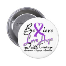 Pancreatic Cancer Believe Heart Collage Button