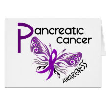 Pancreatic Cancer BUTTERFLY 3.1 Greeting Cards