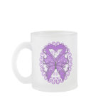Pancreatic Cancer Butterfly Circle of Ribbons mugs