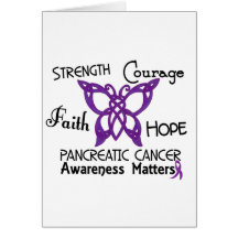 Pancreatic Cancer Celtic Butterfly 3 Greeting Cards