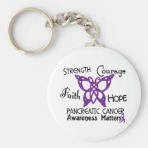 Pancreatic Cancer Celtic Butterfly 3 Key Chain