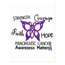 Pancreatic Cancer Celtic Butterfly 3 Postcards