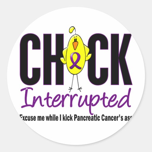 Pancreatic Cancer Chick Interrupted Round Sticker