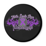Pancreatic Cancer Faith Love Hope Deco Heart magnets