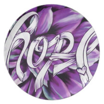 Pancreatic cancer floral hope products dinner plate