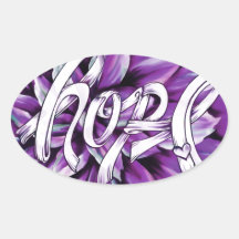 Pancreatic cancer floral hope products oval stickers