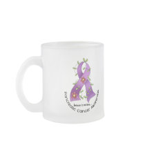 Pancreatic Cancer FLOWER RIBBON 1 Mugs
