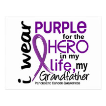 Pancreatic Cancer For My Hero My Grandfather 2 Post Cards