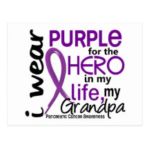 Pancreatic Cancer For My Hero My Grandpa 2 Postcard