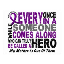 Pancreatic Cancer HERO COMES ALONG 1 Mother Postcard