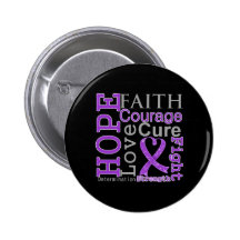 Pancreatic Cancer Hope Faith Motto Pinback Button