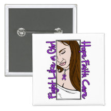 Pancreatic Cancer Hope Fight Like A Girl Button