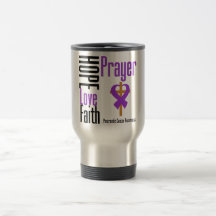 Pancreatic cancer Hope Love Faith Prayer Cross Coffee Mugs