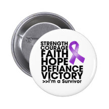 Pancreatic Cancer Hope Strength Victory Pinback Buttons