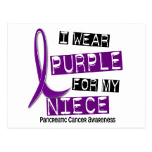 Pancreatic Cancer I WEAR PURPLE 37 Niece Postcard