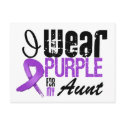 Pancreatic Cancer I Wear Purple Ribbon AUNT postcards