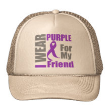 Pancreatic Cancer I Wear Purple Ribbon Friend Mesh Hats