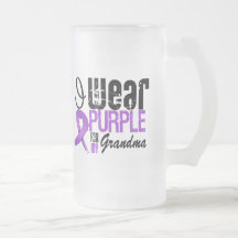 Pancreatic Cancer I Wear Purple Ribbon GRANDMA Mugs