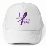 Pancreatic Cancer I Wear Purple Ribbon Wife hats