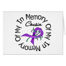 Pancreatic Cancer In Memory of My Cousin Greeting Cards