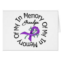 Pancreatic Cancer In Memory of My Grandpa Greeting Cards