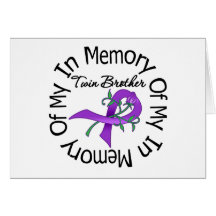 Pancreatic Cancer In Memory of My Twin Brother Greeting Cards