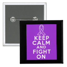 Pancreatic Cancer Keep Calm and Fight On Pinback Buttons