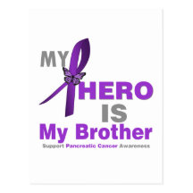 Pancreatic Cancer My Hero is My Brother Postcard