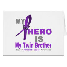 Pancreatic Cancer My Hero is My Twin Brother Cards