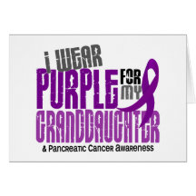 Pancreatic Cancer Purple For My Granddaughter 6.2 Greeting Card