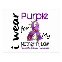 Pancreatic Cancer Purple For My Mother-In-Law 43 Postcards