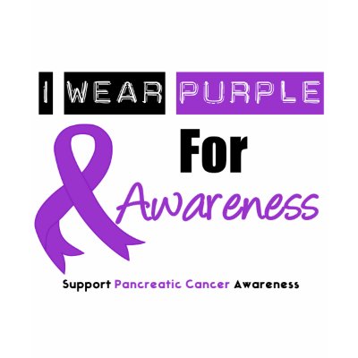 Pancreatic Cancer Purple Ribbon Awareness Tshirts by giftsforawareness