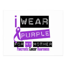 Pancreatic Cancer Purple Ribbon For My Mother Post Card