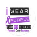Pancreatic Cancer Purple Ribbon For My Sister stickers
