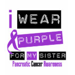 Pancreatic Cancer Purple Ribbon For My Sister t-shirts