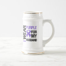 Pancreatic Cancer Purple Ribbon (Husband) Coffee Mug