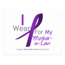 Pancreatic Cancer Purple Ribbon Mother-in-Law Postcard